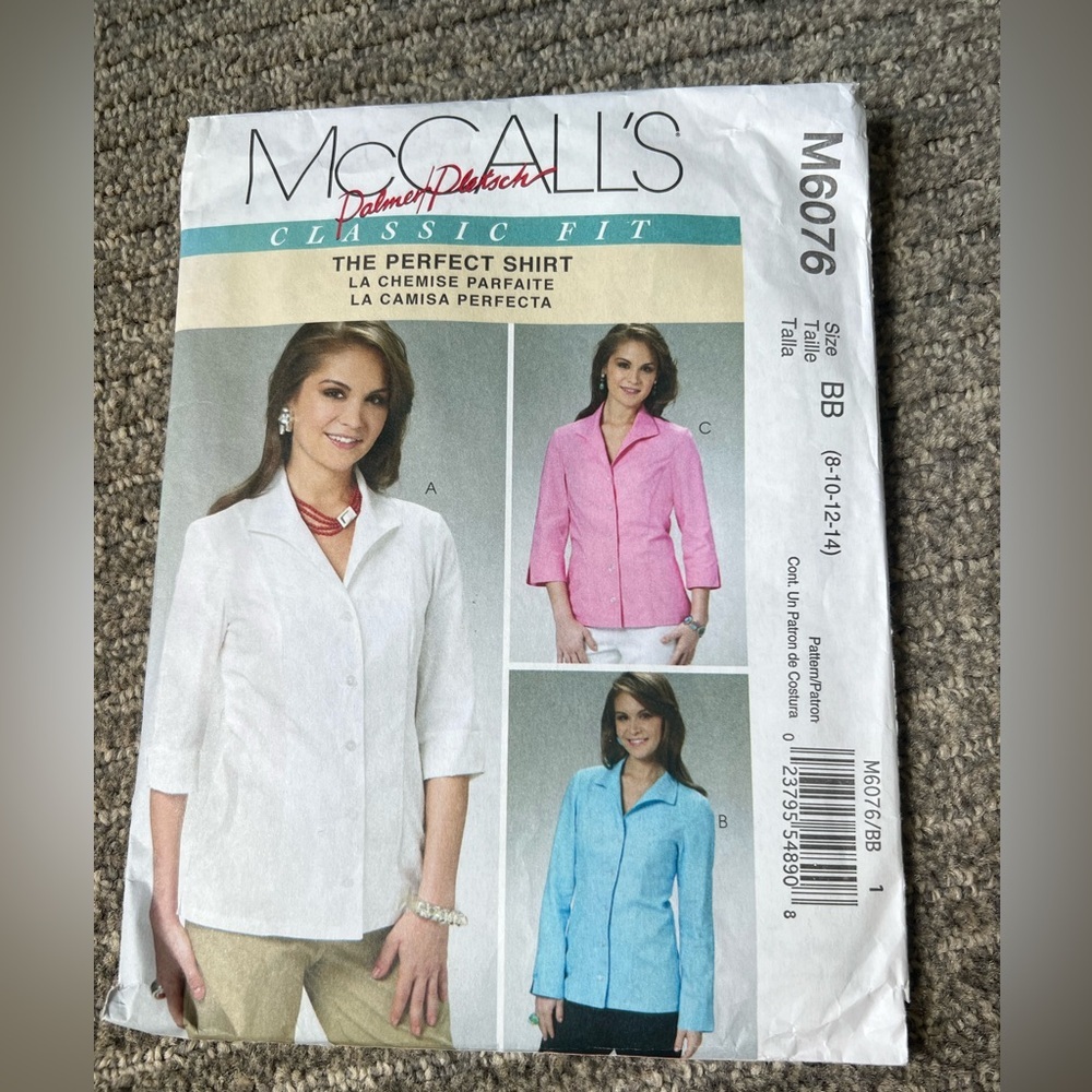 McCall's 6076 The Perfect Shirt Sewing Pattern 8-14